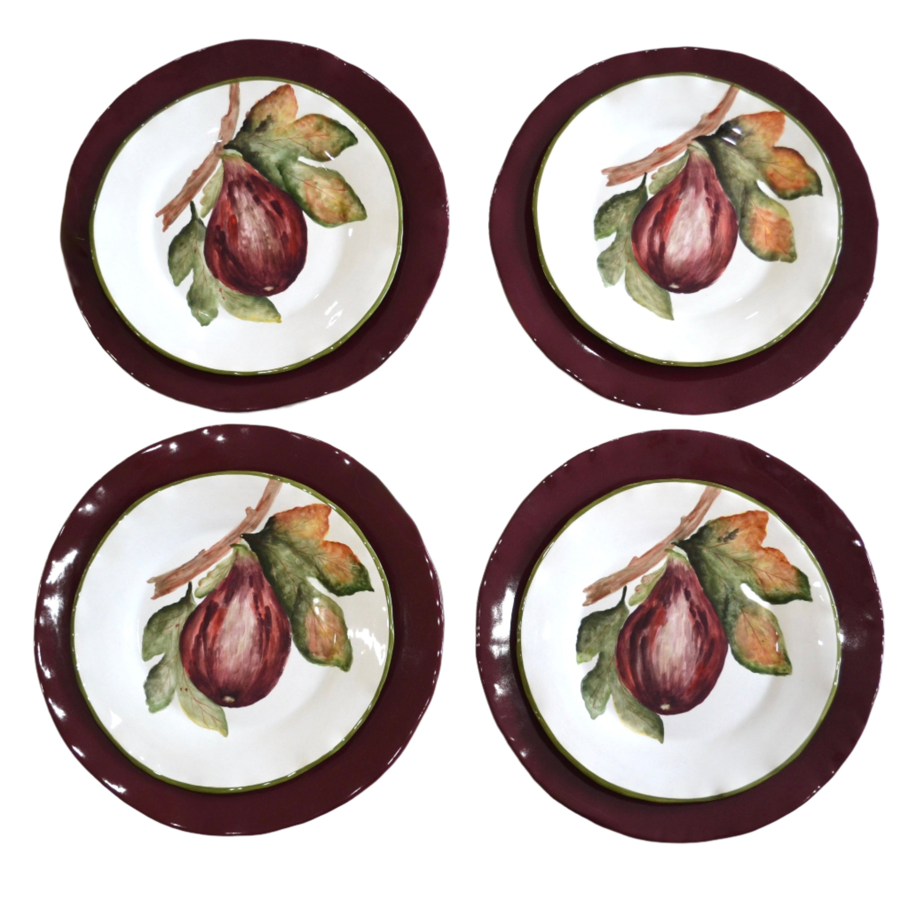 Burgundy & Fig Plates Set (8-pieces)